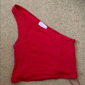 Topshop one shoulder crop top
